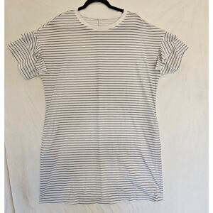 Striped Ruffle Sleeve Mini Dress Casual Crewneck Dress Size XL